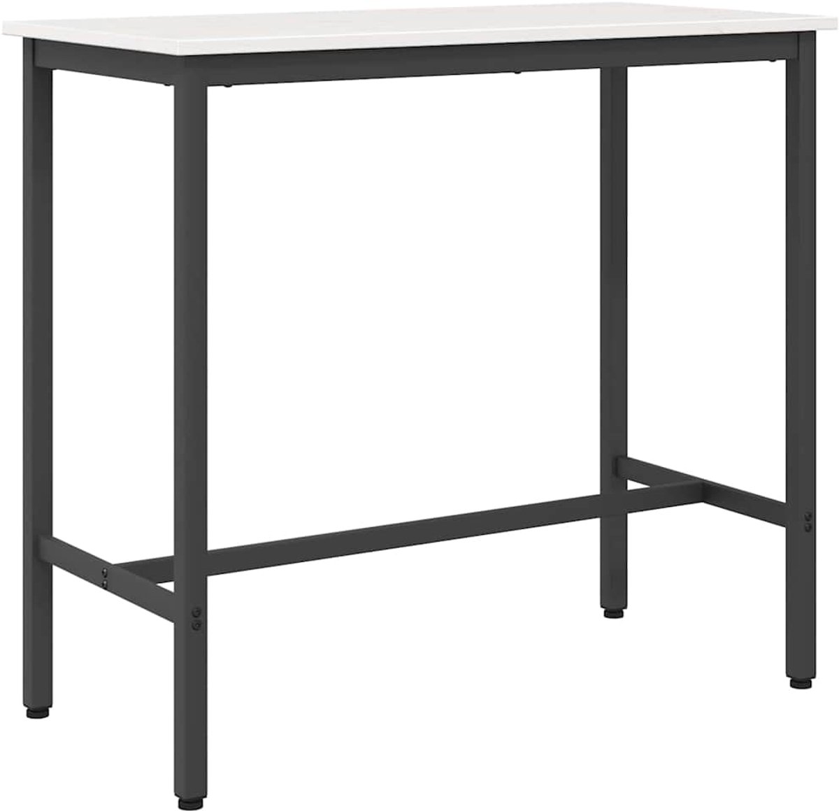 vidaXL Tafel - Wit - 100 - x - 50 - x - 91 - cm - Engineered - hout - en - staal