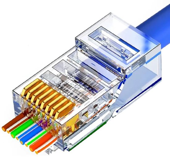 Cat6 RJ45 Pass Through Connector - 50 Stuks Modulaire Network Plug ...