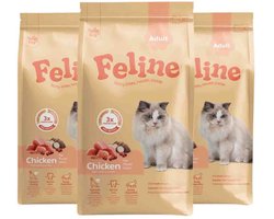 HobbyFirst Feline Kattenvoer Droog Adult Kip - 3 x 1,5 kg - Voordeelverpakking
