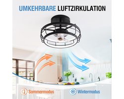 Stille Plafondventilator met Verlichting en Afstandsbediening - Dimbaar, 6 Snelheden, Ideaal voor Woonkamer en Slaapkamer