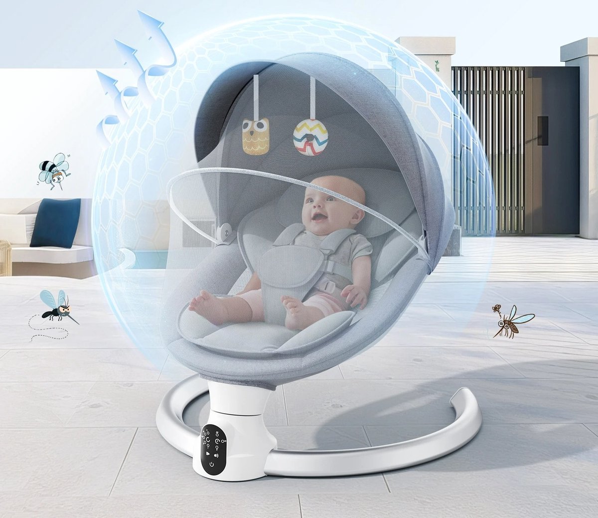 HHHK - Elektrische Wipstoel - Babyschommel - Wipstoel - Elektrische Babyschommel - Babyswing - Elektrische Wipstoel Baby - Baby thumbnail 5