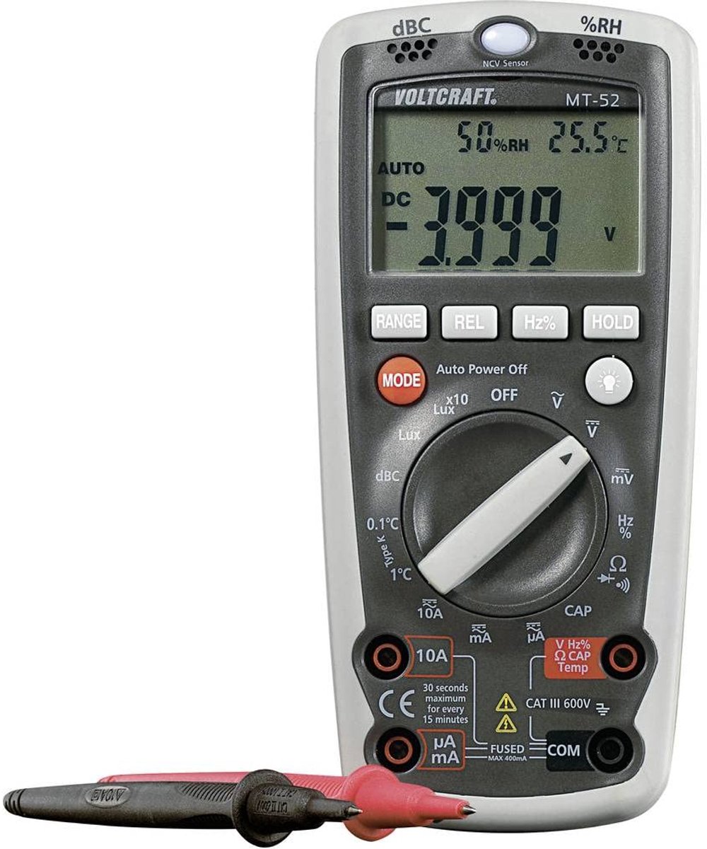 Digitale Multimeter met Milieumeetfunctie en 4000 Counts voor Professionele en Huishoudelijke Toepassingen