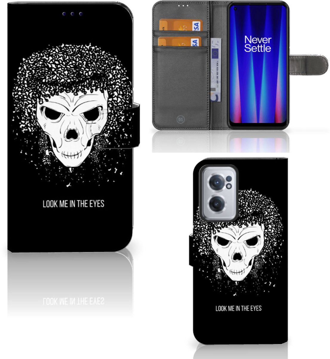Telefoonhoesje met Naam OnePlus Nord CE 2 Skull Hair