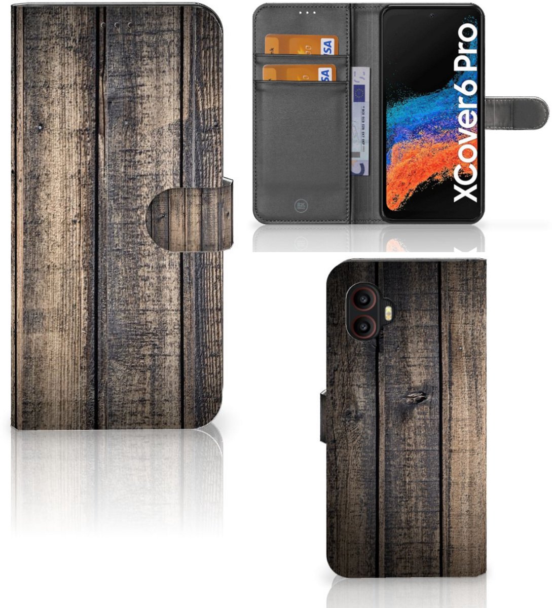 Samsung Galaxy Xcover 6 Pro Book Style Case Steigerhout