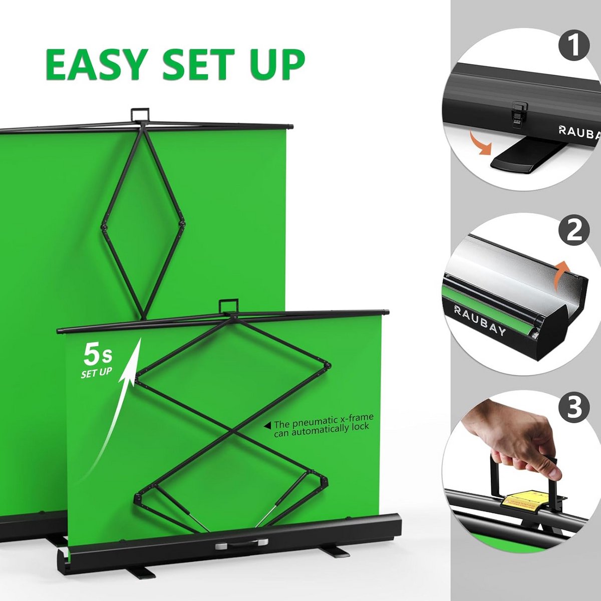 Opvouwbaar Groen Scherm Achtergrond 152x200 CM voor Studio en Streaming