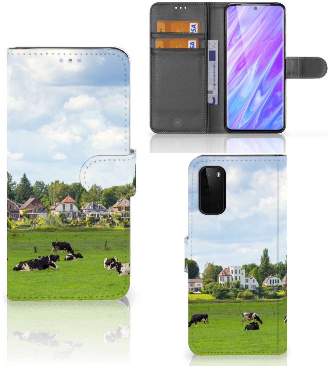 Samsung Galaxy S20 Telefoonhoesje met Pasjes Koeien
