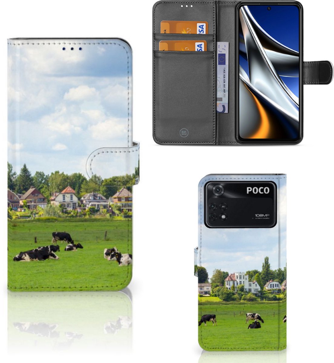 Xiaomi Poco X4 Pro 5G Telefoonhoesje met Pasjes Koeien