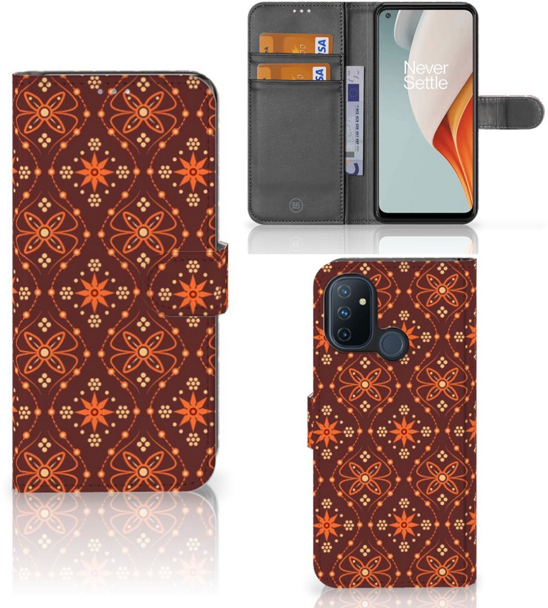 OnePlus Nord N100 Telefoon Hoesje Batik Brown