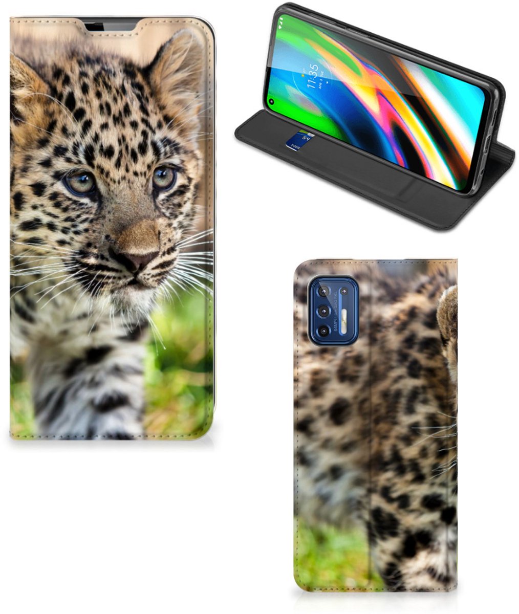 Motorola Moto G9 Plus Hoesje maken Baby Luipaard