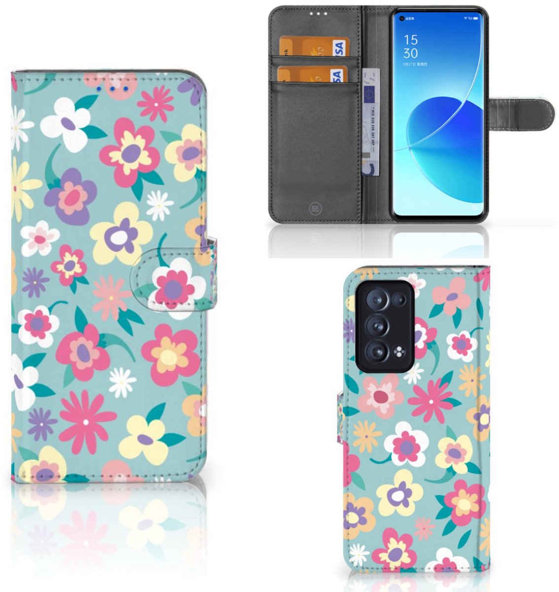 OPPO Reno 6 Pro Plus 5G Hoesje Flower Power