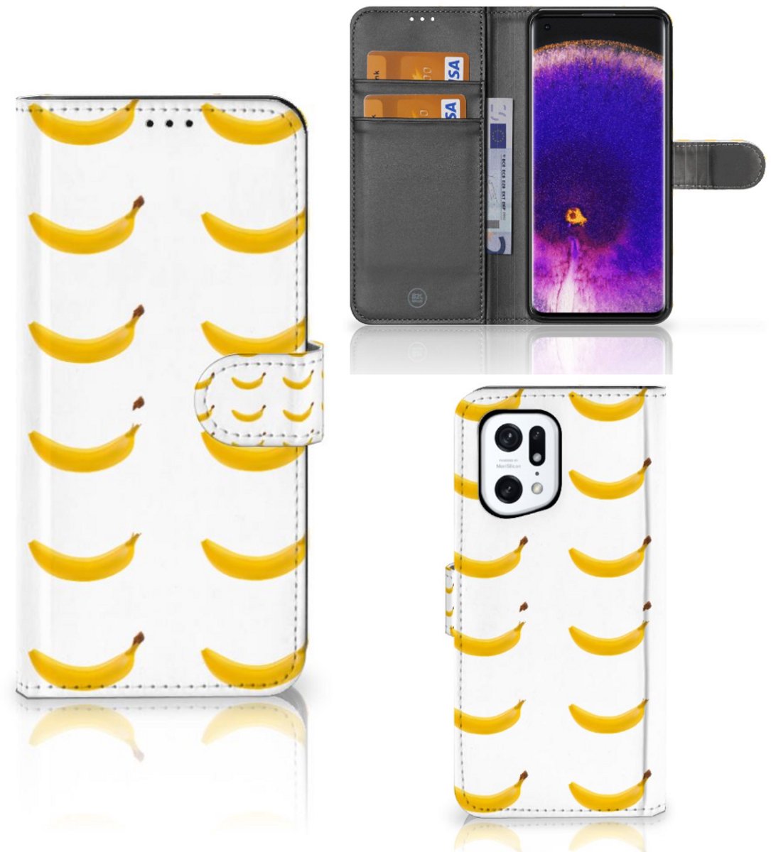 OPPO Find X5 Pro Book Cover Banana