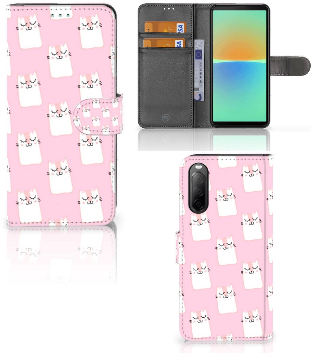 Sony Xperia 10 IV Telefoonhoesje met Pasjes Sleeping Cats