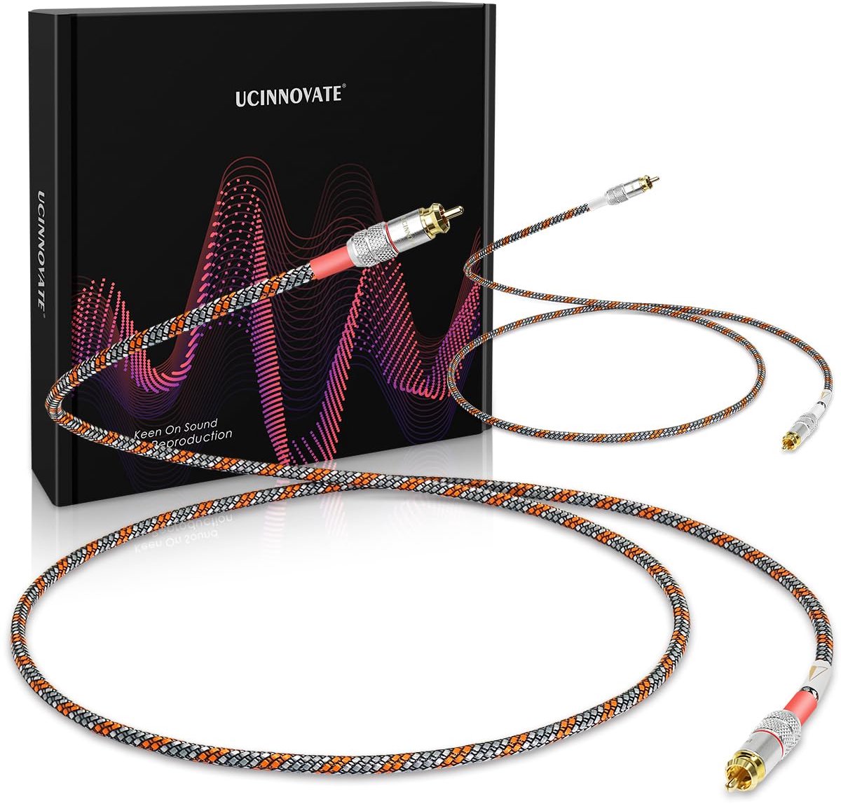HiFi Audiophile RCA naar RCA Kabel - 2 Stuks 0.5m Audio Stereo Kabel met Vergulde Connectoren voor Home Theater en HDTV