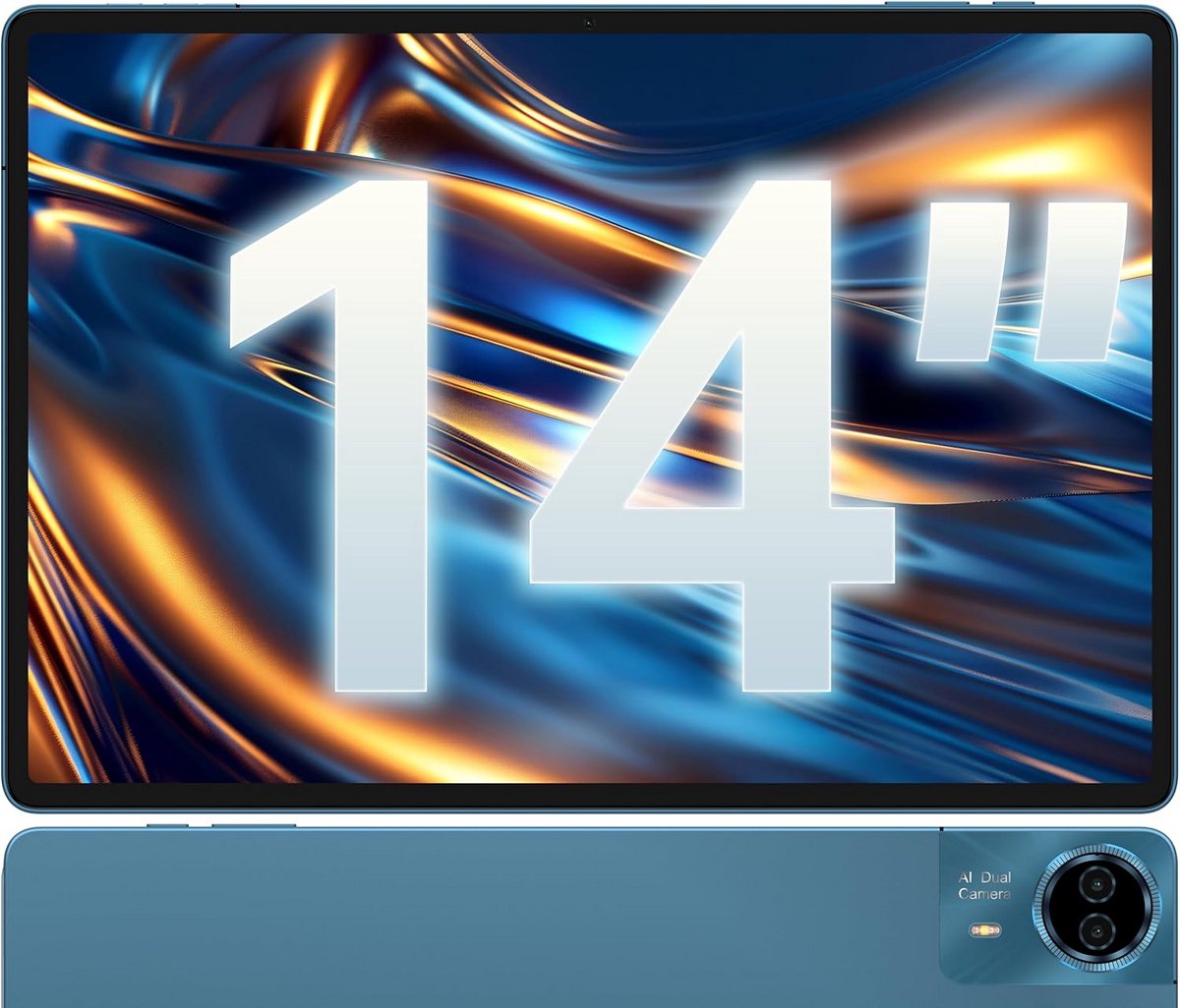 Groot 14 Inch Tablet met Helio G99, 20GB RAM, 256GB Opslag, 10.000mAh Batterij en 4G LTE