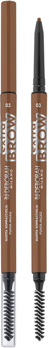 Deborah Milano 24Ore Brow Micropencil – 03 Dark Brown - Ultra‑Fijn Wenkbrauwpotlood Met Precisie‑Micropunt – Vult Wenkbrauwen Natuurlijk Op – Langhoudende, Gepigmenteerde Formule – Inclusief Borsteltje Voor Perfecte Vorm En Natuurlijke Look