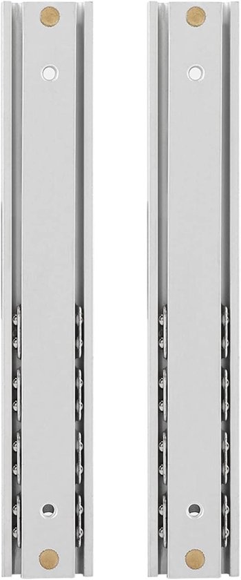 Geleide rails 16 mm voor ladekast - Mini Aluminium - Glad - 100 mm | bol