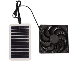 Afzuigventilator met 15W Zonnepaneel voor Ventilatie Kas Schuur Garage