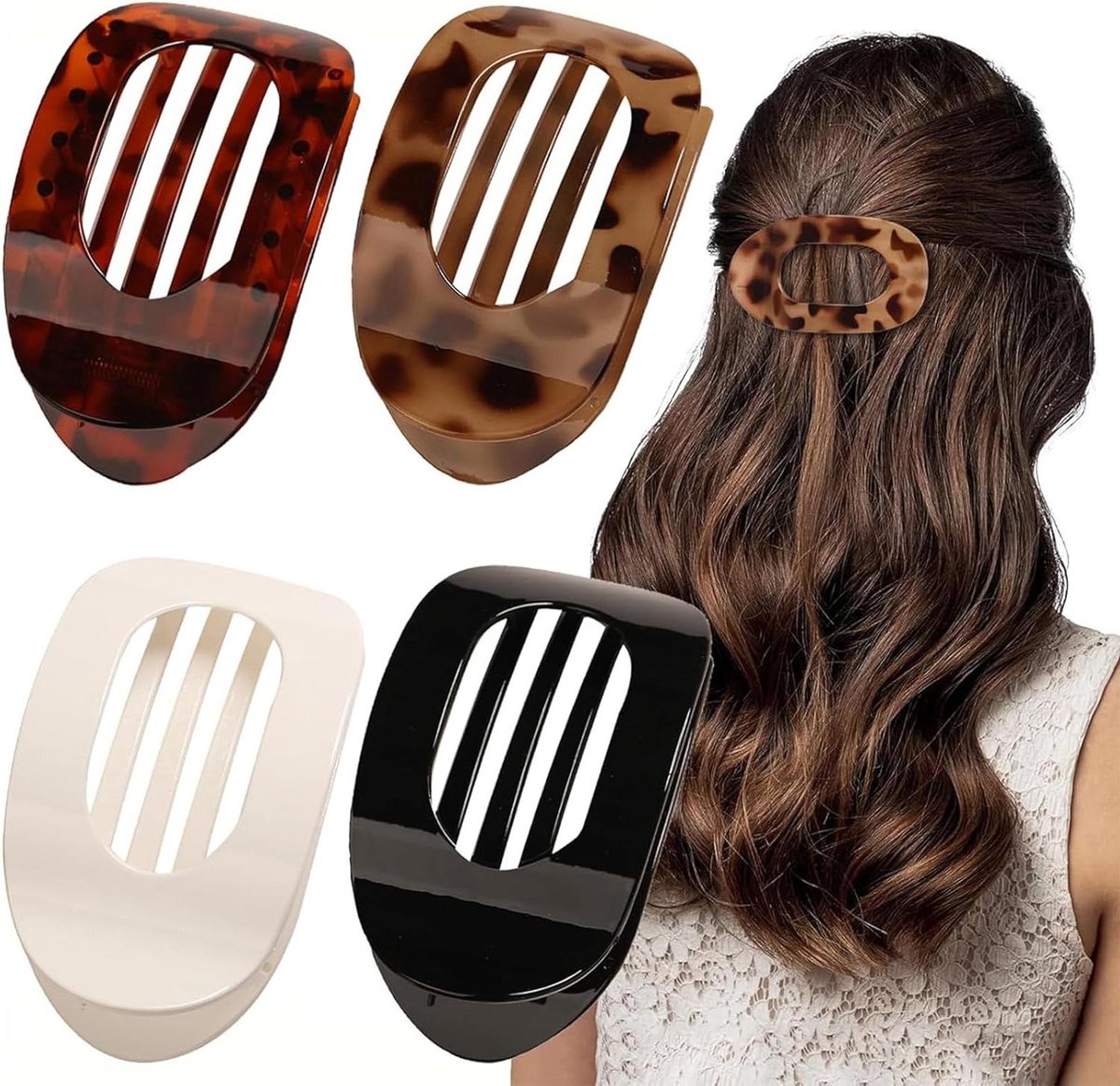 Stevige haarclips voor vrouwen, set van 4, geschikt voor dik en dun haar