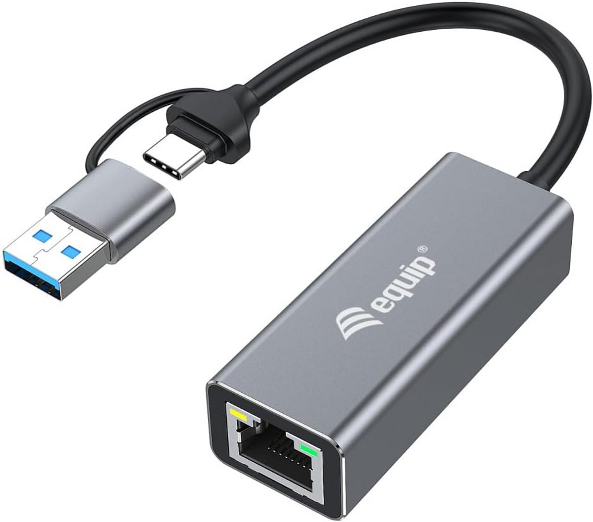 USB-C naar 2,5 Gigabit Ethernet Netwerkadapter met USB-A Ondersteuning