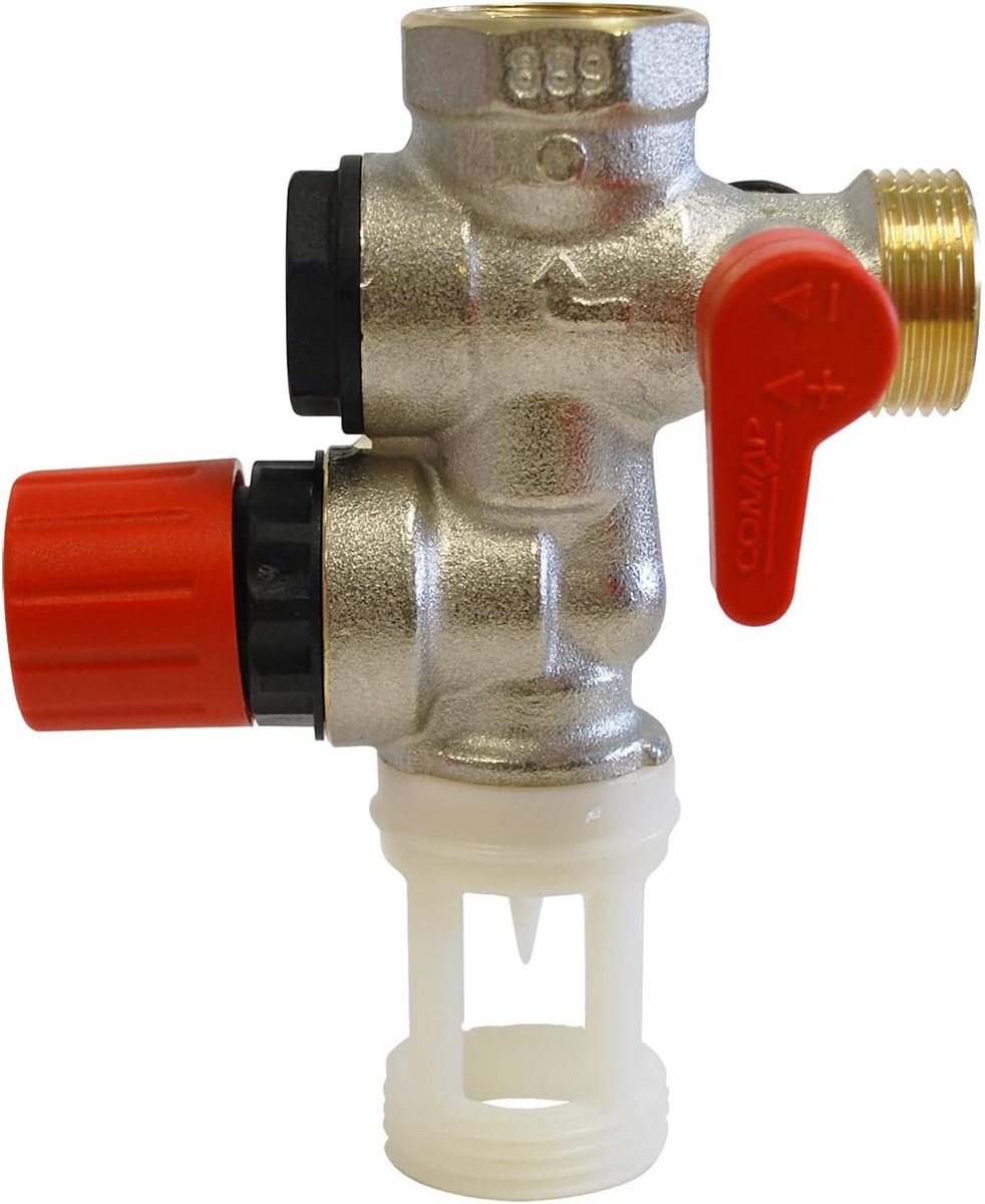 Veiligheidsgroep voor Boiler 10 Bar - In- en Afvoer 20x27 en 26x34 mm