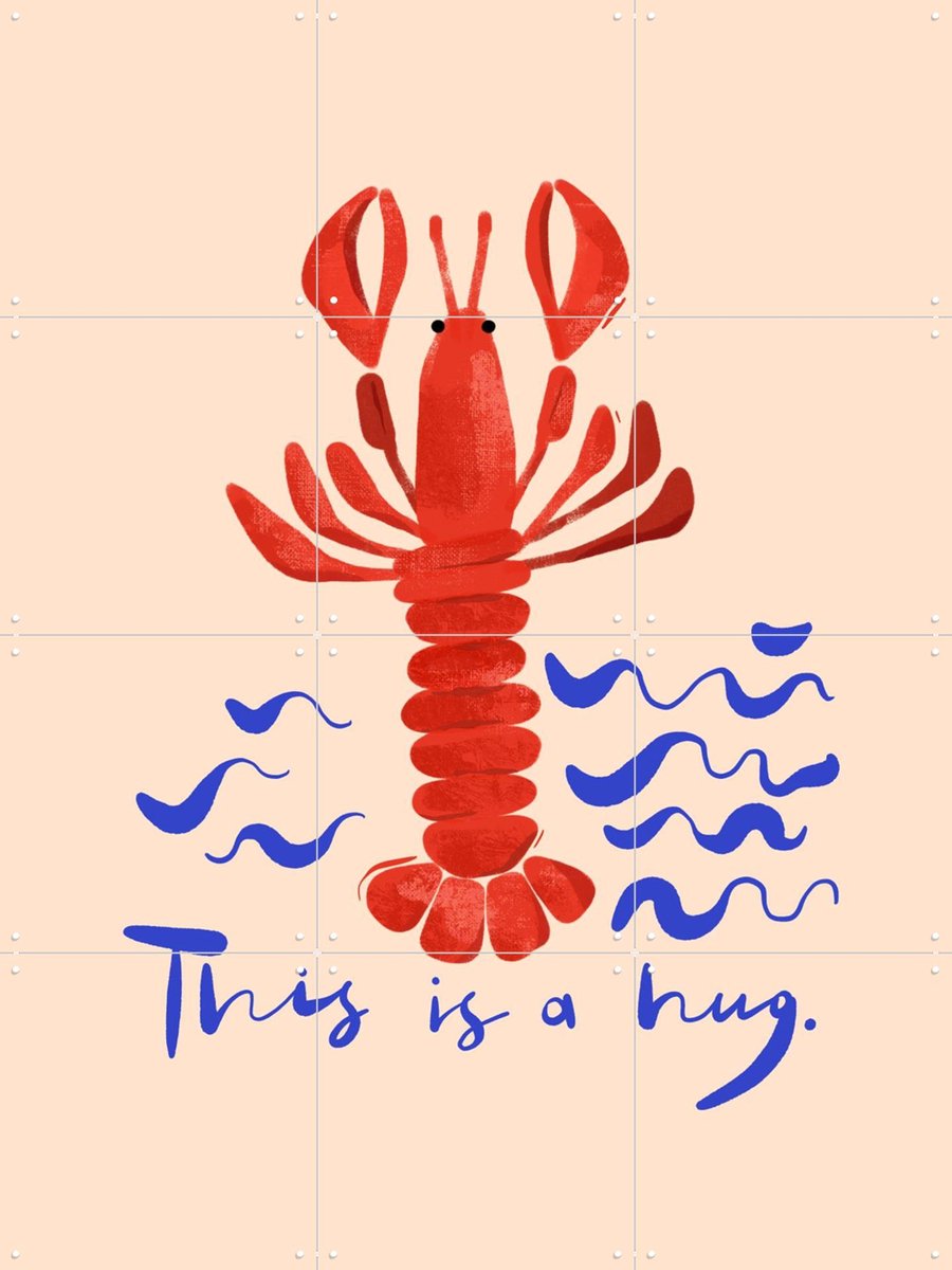 IXXI This is a Hug, Gozde - 60 x 80 cm - Gratis ophangtool - Grote wanddecoratie en posters - Speels, Cartoonesk, Kleurrijk, Grafisch Ontwerp