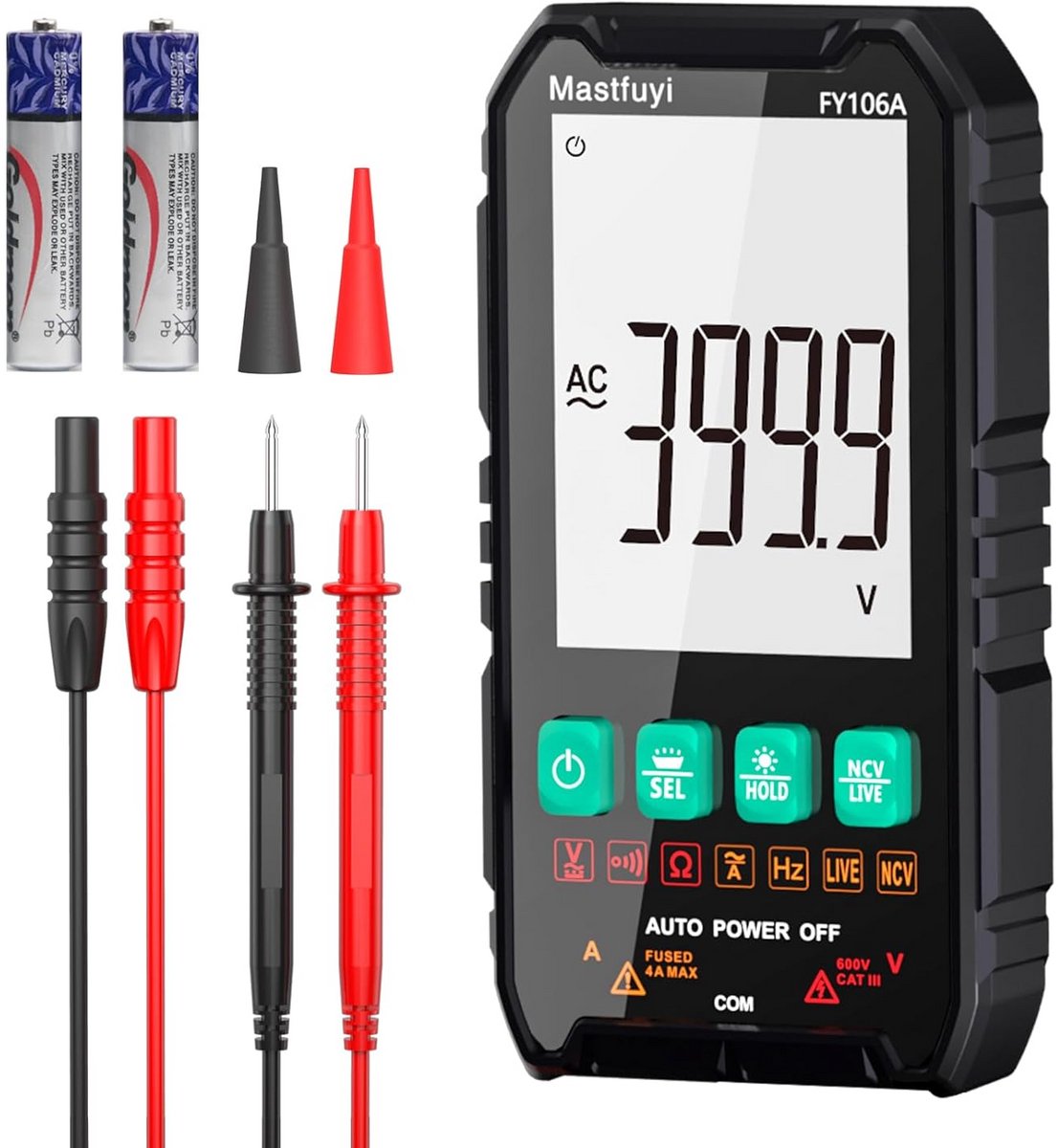 Compacte Digitale Multimeter met NCV en Auto-Range - Nauwkeurige Stroom en Spanning Tester
