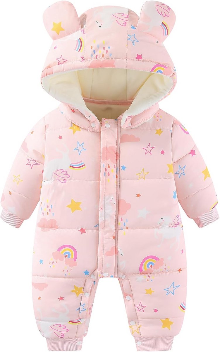 Baby Sneeuwpak met Capuchon - Warme Winter Jumpsuit voor Jongens en Meisjes (3-24 maanden)