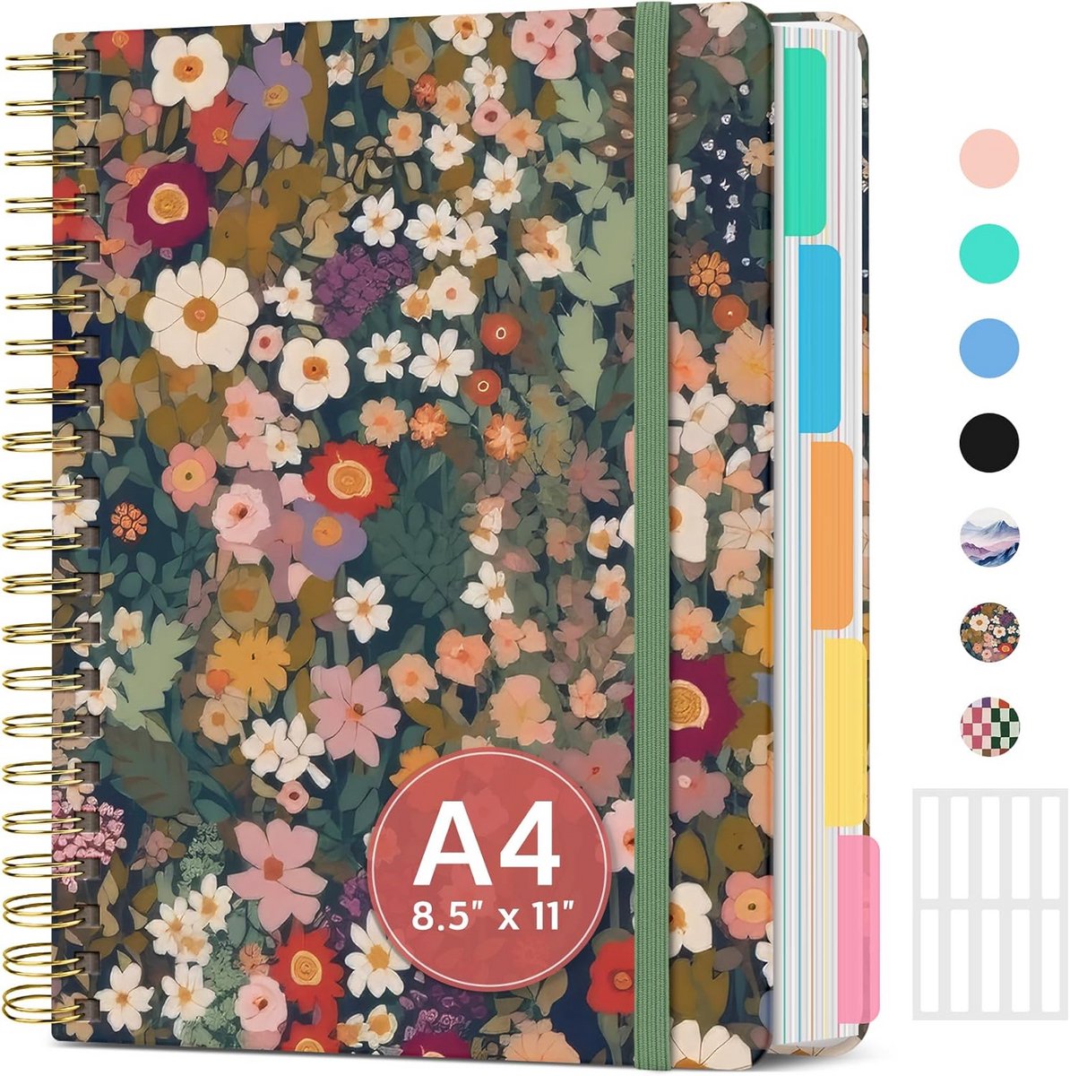 Spiraal Notitieboek Hardcover College Gelijnd met Verdelers en Tabs