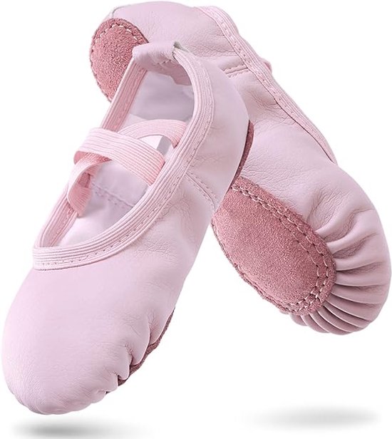 Balletschoenen dames - Balletschoenen Voor Meisjes - Roze - Zachte PU Leren Dansschoenen Met Antislip Zool - Geschikt Voor Ballet, Yoga & Thuis- Voor EU Maat 30