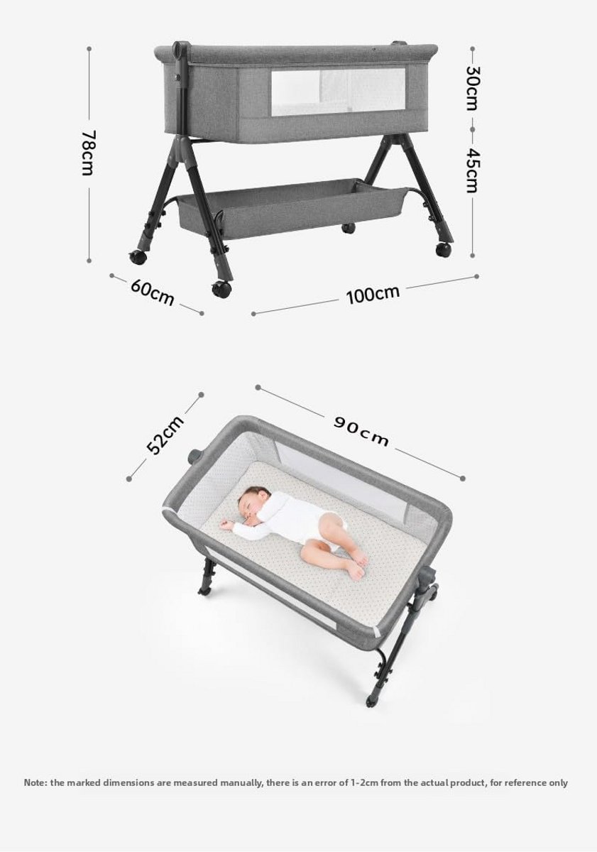 Opvouwbare Co-Sleeper Wieg met Verstelbare Hoogte en Schuine Stand thumbnail 6