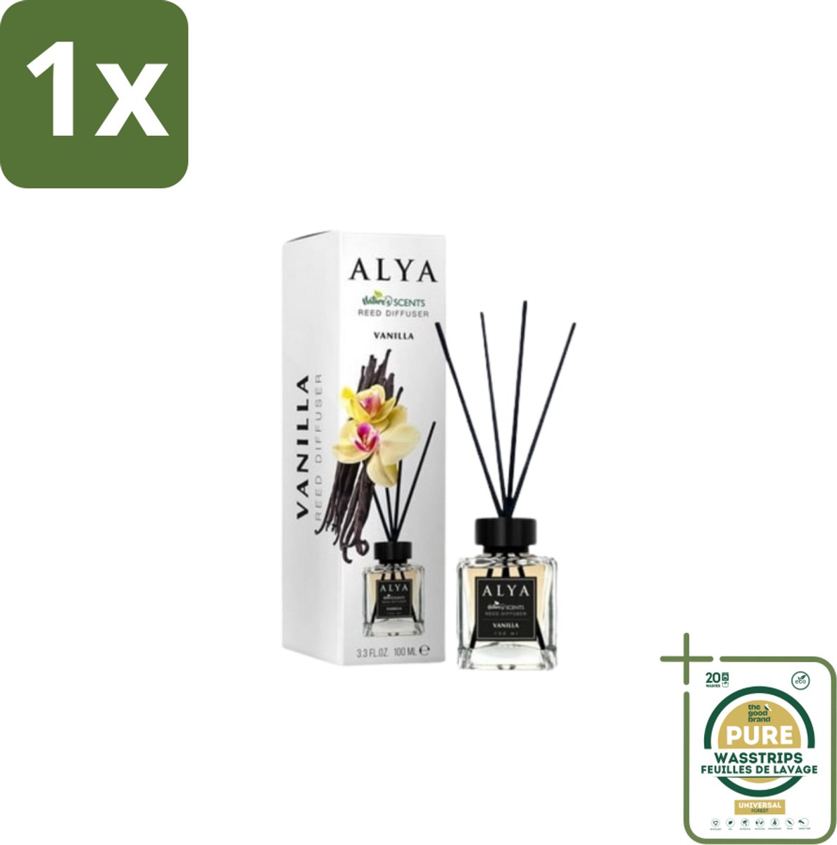 1 x Alya – Reed Diffuser – Vanilla – Interieurparfum- Vanille Geurstokjes - Warme Geur - Gezellige Geur - Geur In Huis - Geur In Woonkamer