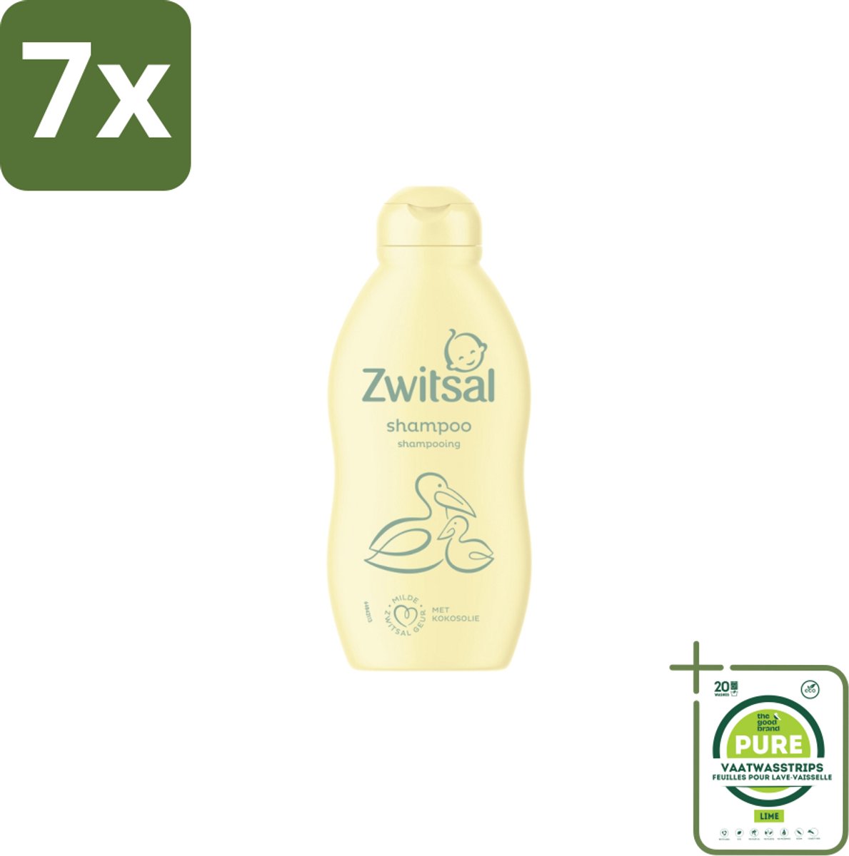 7 x Zwitsal Shampoo 200 ml - Grootverpakking - Baby Shampoo - Zwitsal Baby Shampoo - Baby Haar Reinigen - Babyhuid Beschermen - Anti-prik Shampoo