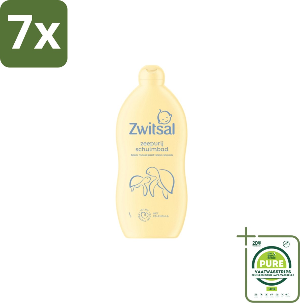 7 x Zwitsal Zeepvrij Schuimbad 700 ml - Grootverpakking - Babybad - Zeepvrij Schuimbad - Babyhuid Reinigen - Calendula - Anti-prik