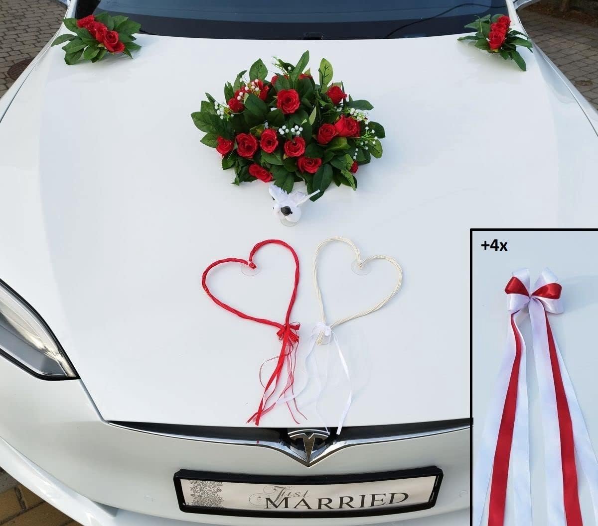 Luxe rozenpakket voor bruiloft autoversiering en decoratie