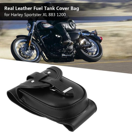Motorbrandstoftanktas met dekvloerbekleding en extra bevestigingsgesp voor Sportster XL 883 1200 - Leren tas voor motorfietsen van TEUEN — afbeelding 5