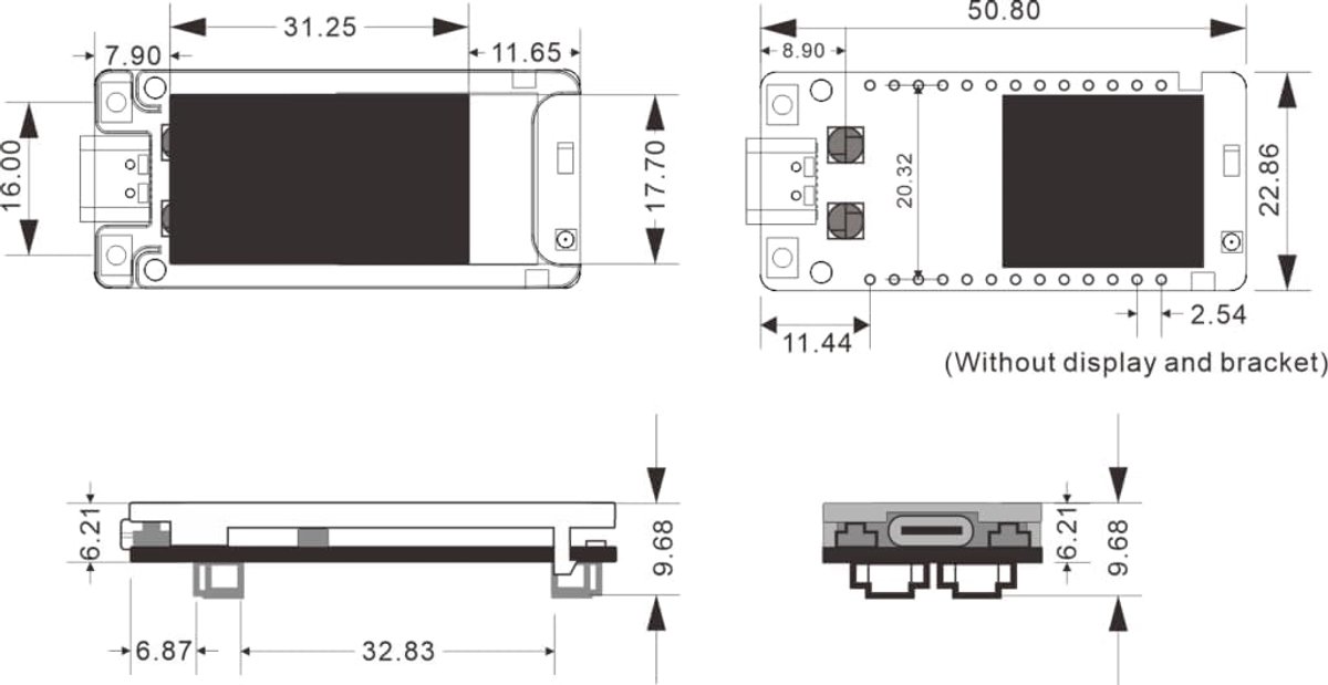 Ontwikkelbord IoT - Mesh Radio Node - Draadloze Communicatie - Zonne-energie Opladen - 5 x 2.3 cm