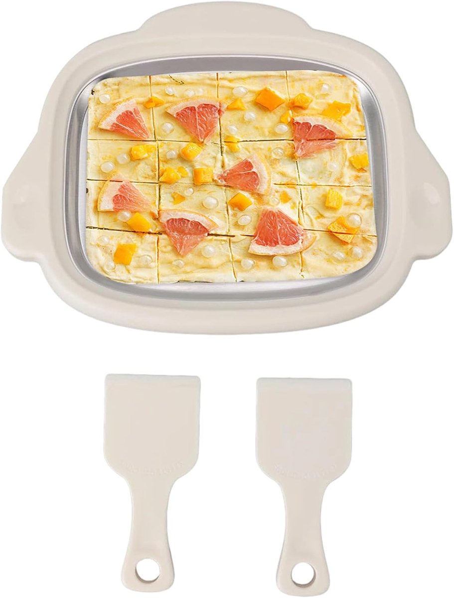 IJsmaker Dessert Maker Zelf IJs Maken Voedselveilig Roestvrij Staal 25x19x4 cm Wit