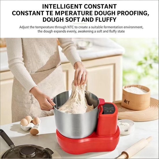 Keukenmachine Mixer - Deegmachine Bakmachine - Brood Knoedels Maken - 10L Kom Fermentatie - 35x27x44cm — afbeelding 4