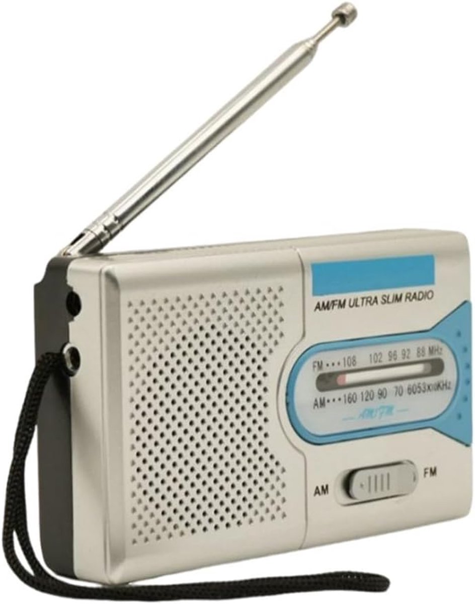 Draagbare Radio - Mini AM FM - Reizen Buiten - Telescopische Antenne - Compact Ontwerp - Zilver
