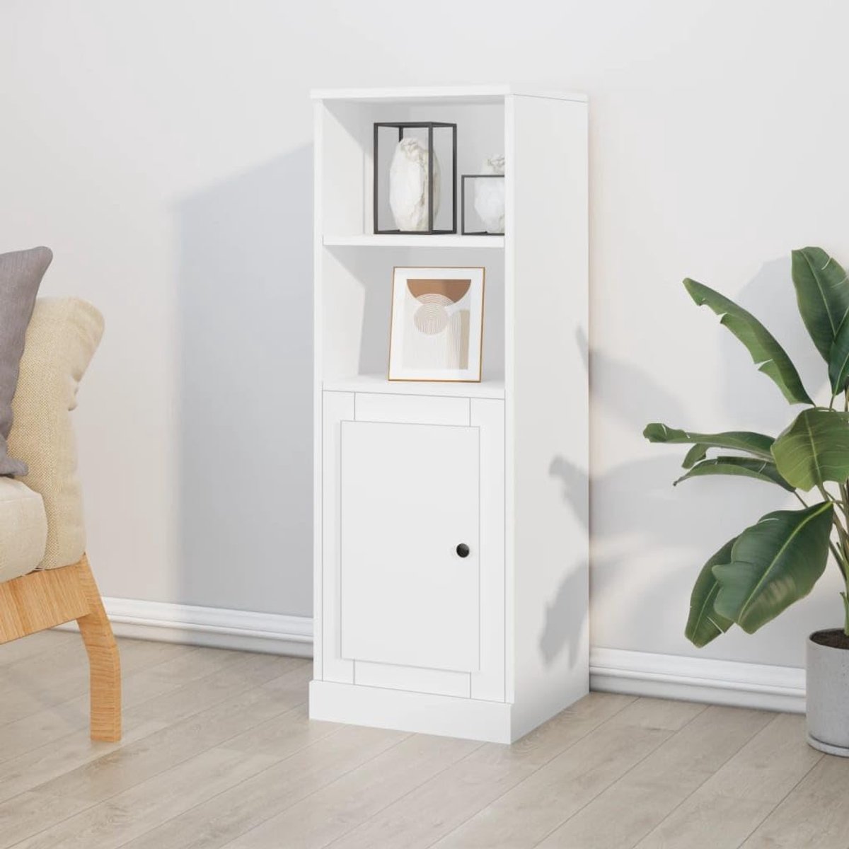 Smal Dressoir - Buffettafel Kast - Kleine Ruimte Opslag - Met Deur Planken - 36 Cm Breed -