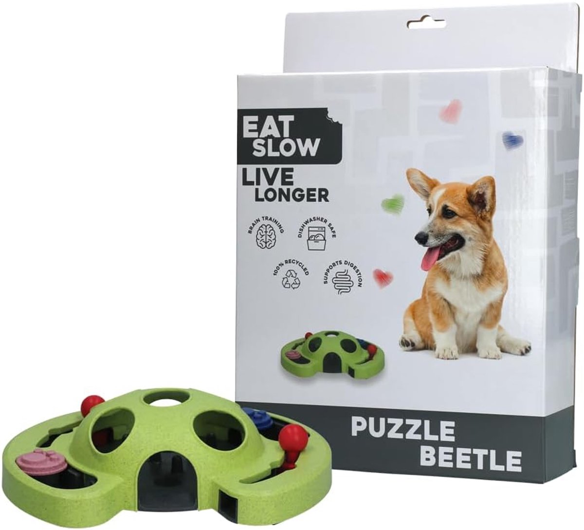 Hondenpuzzel - Interactief Speelgoed - Mentale Stimulatie - Antislip Voetjes - 23 x 8 x 32 cm - Groen