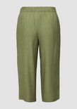 Olijfgroene culotte met crinkle stof en elastische tailleband, losse pasvorm.