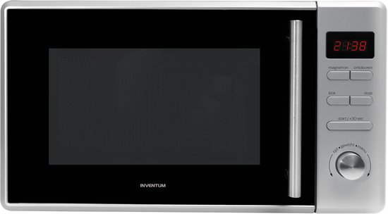 Inventum MN207S Solo magnetron - 20L - 800W - 8 kookprogramma's - Display - Ontdooifunctie - Zilver