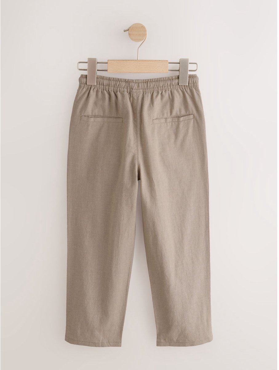 Next - Jongens - Linnen blend pull-on broeken - Bruin