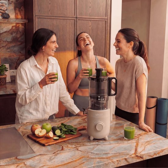 SnelShoppen - Premium Slow Juicer SJ500 - Beige - Krachtige Slowjuicer met Grote Invoeropening, Roestvrijstalen Pre-Cuttertechnologie, Maximale Sapopb van Snelshoppen — afbeelding 4