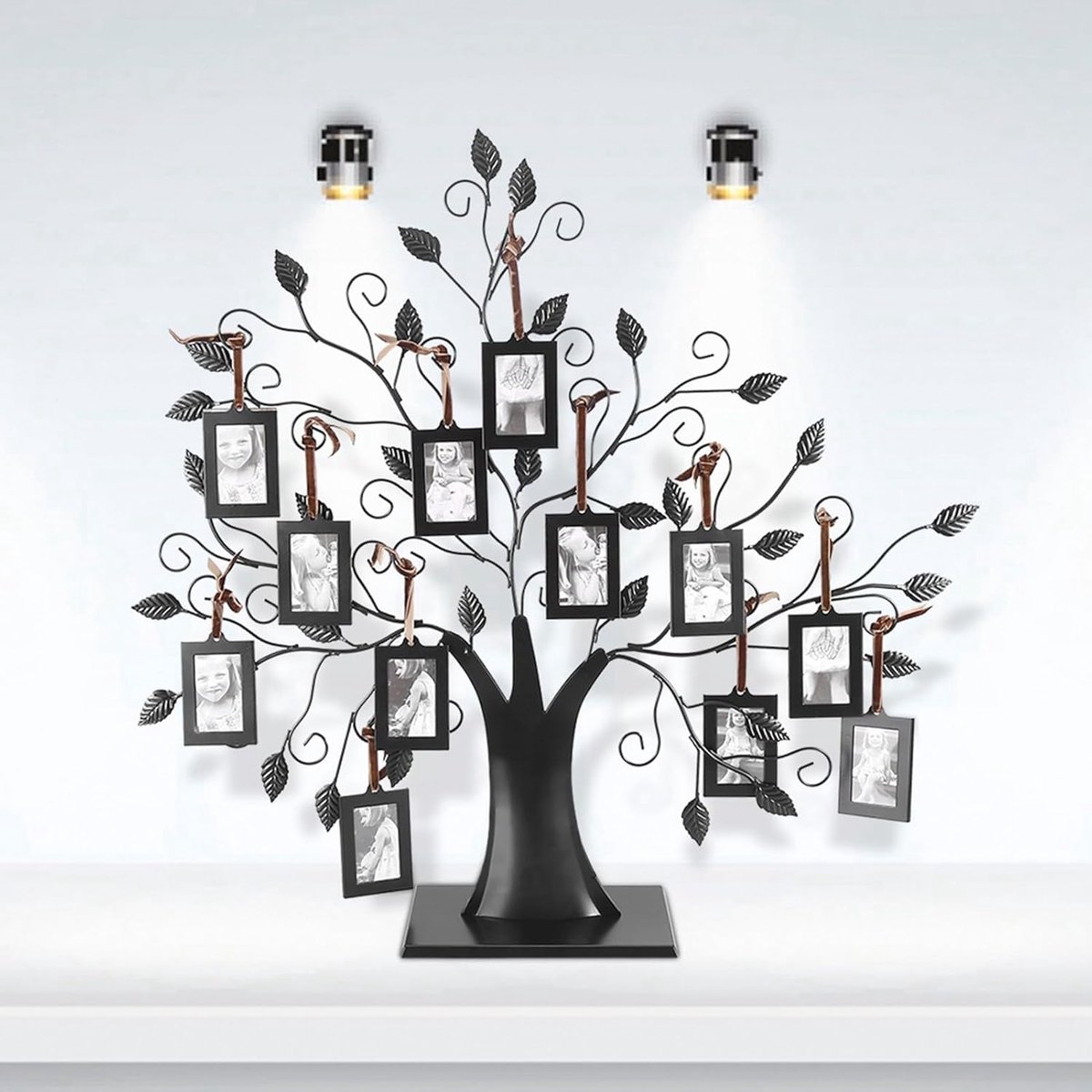 Fotolijst Boom - Familie Decoratie - Herinneringen Tonen - Metaal met Verf - 54 x 51 x 25 