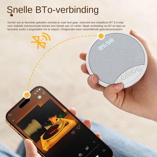 Slaap Luidspreker - Onder Kussen Audio - Rustige Slaap - Geluidsfocus Technologie - 9.2cm Diameter - Wit — afbeelding 5