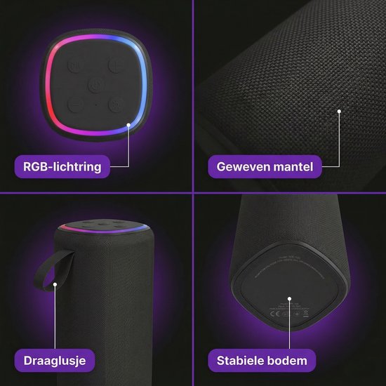Cheqo® Bluetooth Speaker - Draadloze Speaker - Portable Speaker - Draagbare Speaker - Bluetooth Box - Bluetooth Luidspreker - Draadloze Luidspreker - Speaker met Licht - Speaker met Rgb - Speaker met Verlichting — afbeelding 2