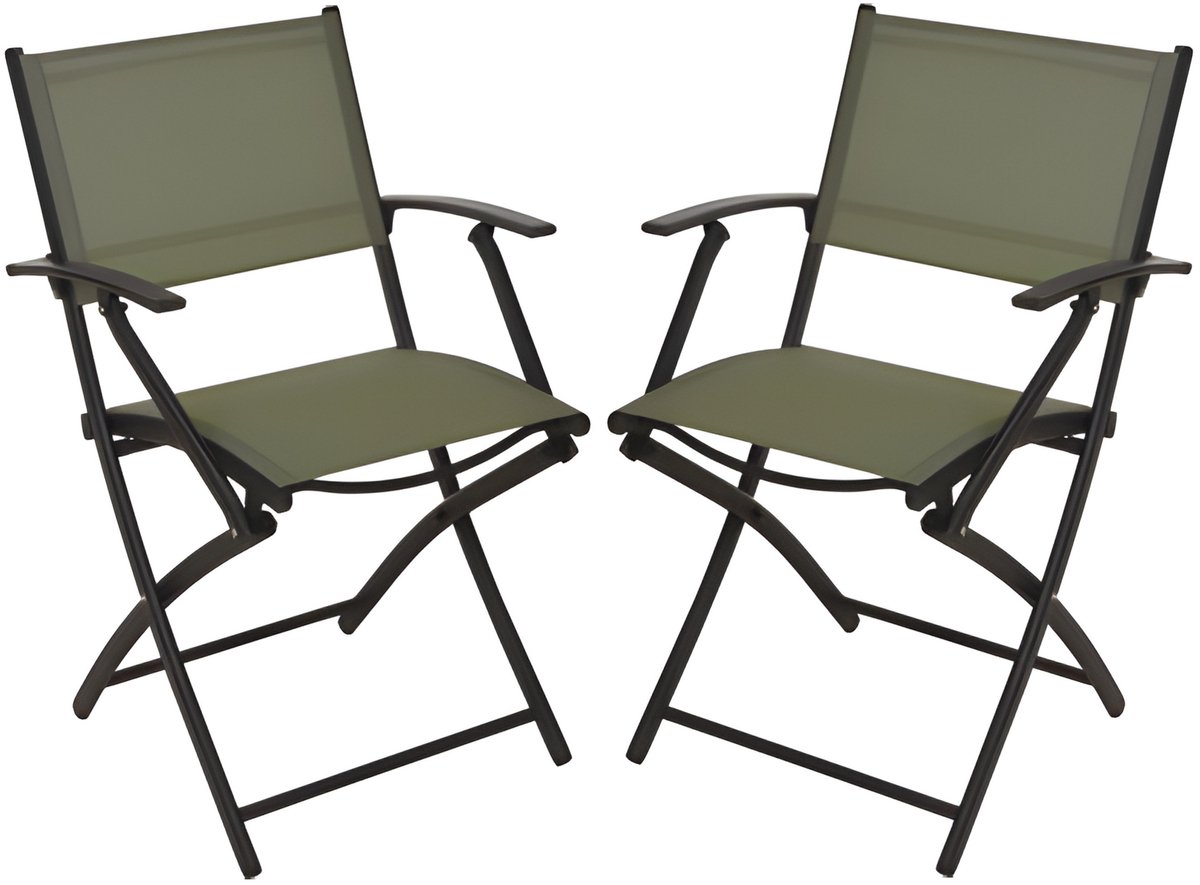 Redcliffs Klapstoel - 2x - groen - opklapbaar - 46 x 52 x 85 cm -