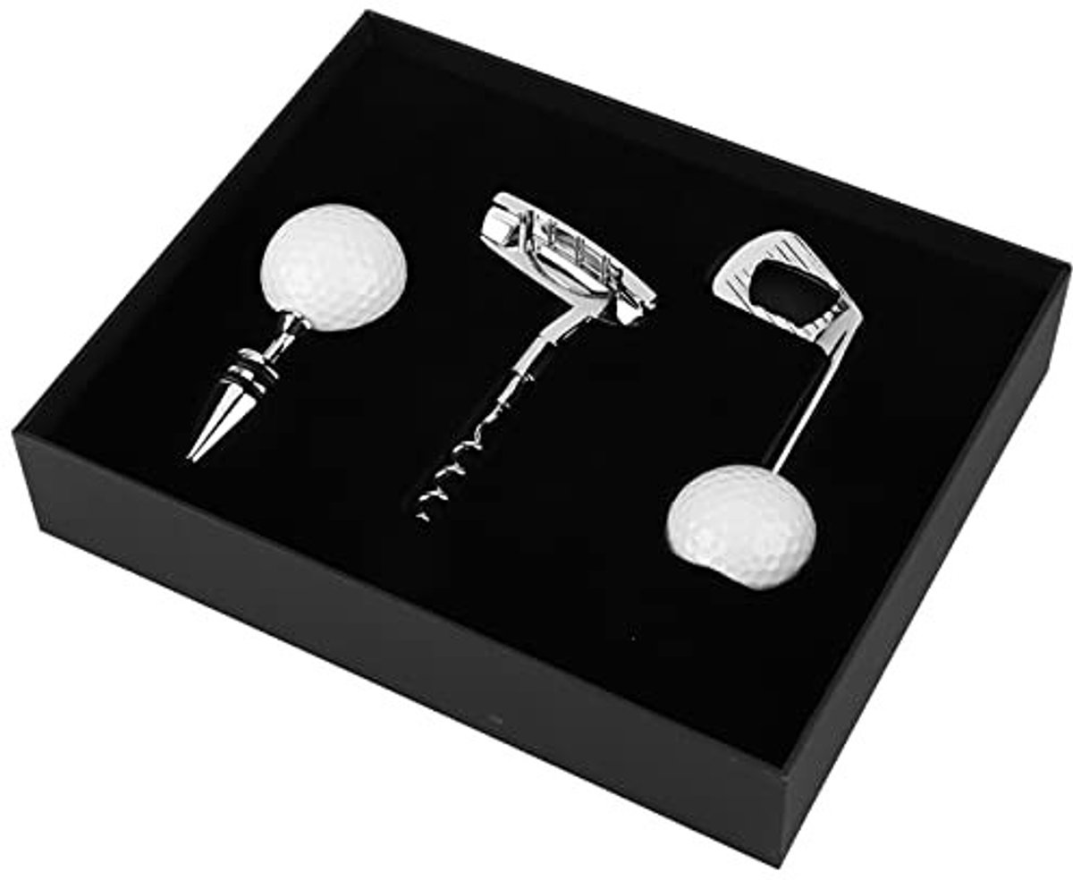 Allecto - Golf Club Flesopener - Cadeauset - Wijnflesstop - Koelkast - Bier & Wijn - Keuken Bar Tool - Geschenk - Zink Legering - Golfbal - Geschik...